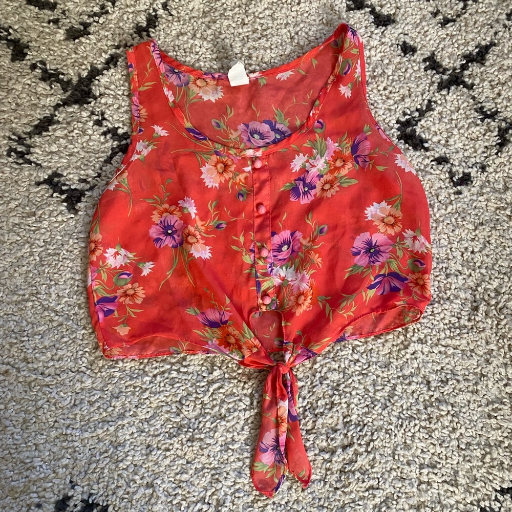 Crop Floral Print Tank